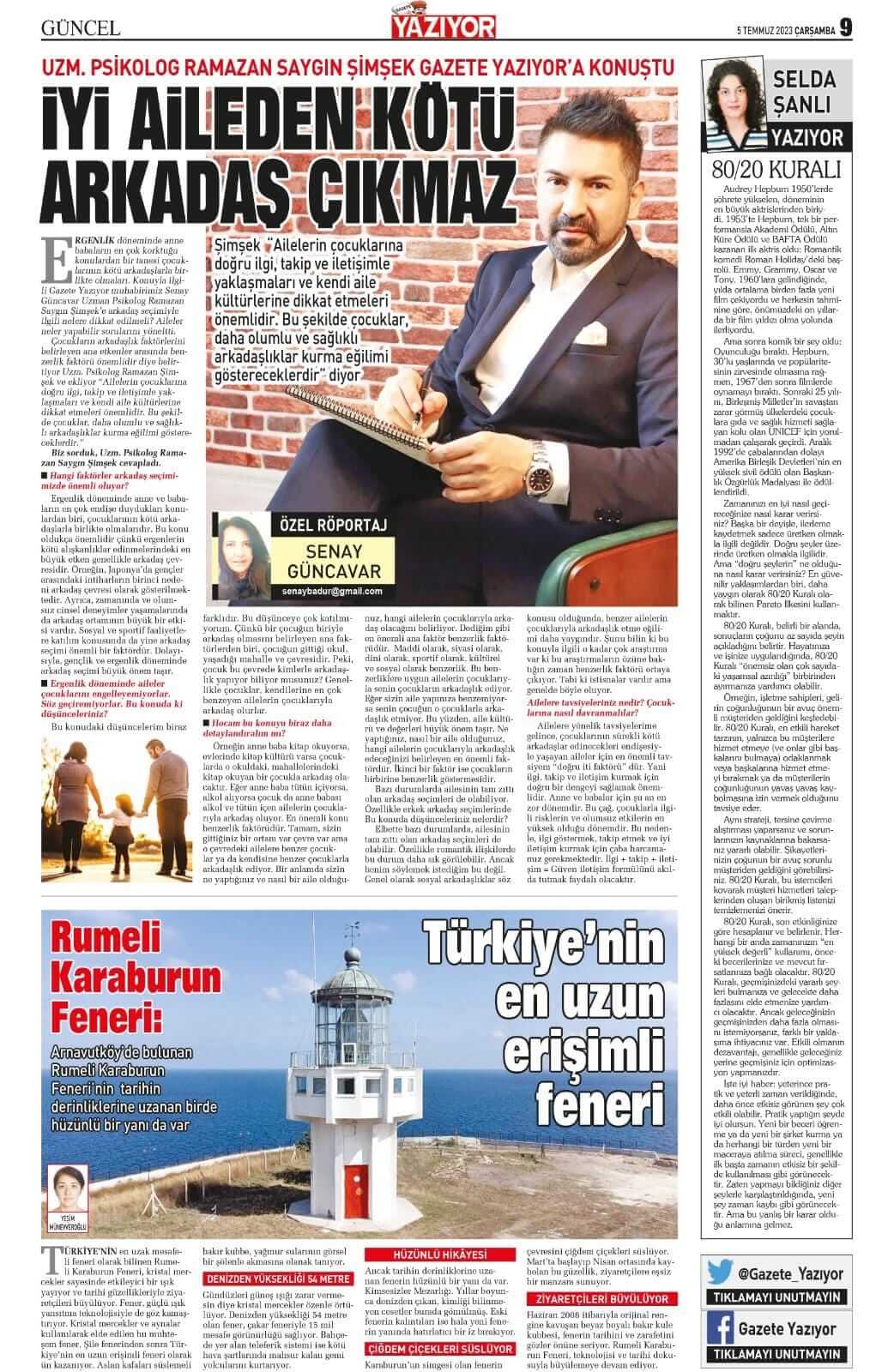 Gazete Haberi, Röportaj Manşeti